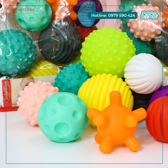 Đồ chơi Infantino - textured multi ball set (10pcs) - Set 10 Bóng Cảm Giác