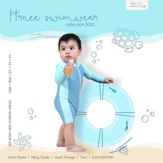 Bộ bơi chống nắng xanh pastel hrnee