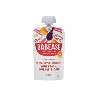 SỮA CHUA HY LẠP BABEASE cho bé từ 6 tháng vị peach, rhubard & oats