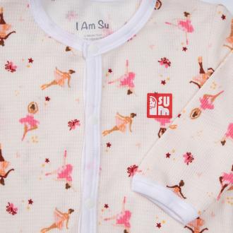 Body dài tay cài thẳng, SU-S005 0-3m Hồng angel