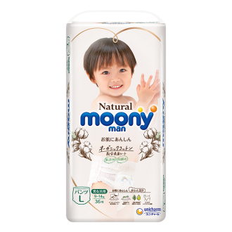 Bỉm MOONY NATURAL trắng từ bông hữu cơ, nội địa nhật đủ size