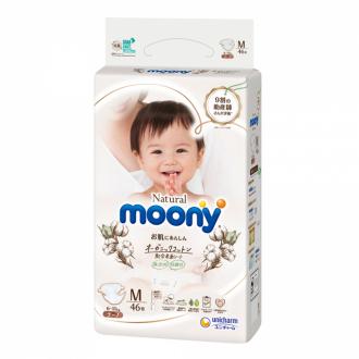 Bỉm MOONY NATURAL trắng từ bông hữu cơ, nội địa nhật đủ size