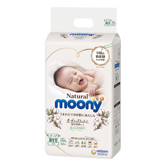 Bỉm MOONY NATURAL trắng từ bông hữu cơ, nội địa nhật đủ size