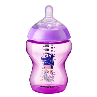 Bình sữa ty siêu mềm tự nhiên Tommee Tippee Closer to Nature 260ml, núm ty đi kèm 3-6 tháng