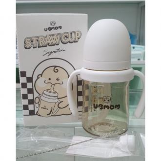 Bình đa năng UBMOM PPSU Strawcup màu trắng 200ml