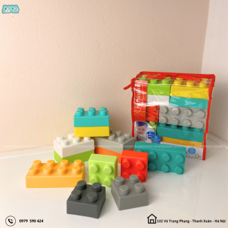 Đồ Chơi Xếp Hình Khối Siêu Mềm Cho Bé Infantino, Super Soft 1st Building Blocks, Phát Triển Kỹ Năng Toàn Diện Cho Bé