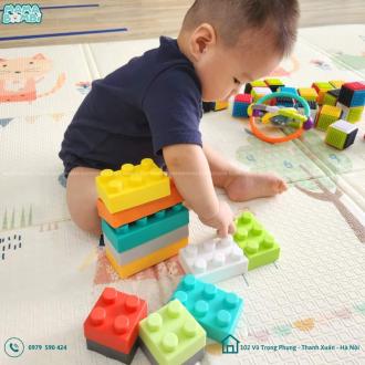 Đồ Chơi Xếp Hình Khối Siêu Mềm Cho Bé Infantino, Super Soft 1st Building Blocks, Phát Triển Kỹ Năng Toàn Diện Cho Bé