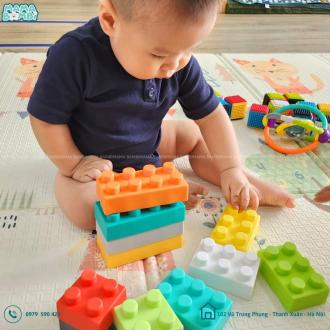 Đồ Chơi Xếp Hình Khối Siêu Mềm Cho Bé Infantino, Super Soft 1st Building Blocks, Phát Triển Kỹ Năng Toàn Diện Cho Bé